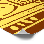 Ancient Mayan Sun God Mask Tribal Art Poster ポスター (角)