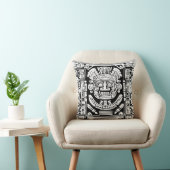 Ancient Mayan Sun God Mask Tribal Art Throw Pillow クッション (椅子)