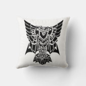 Ancient Mayan Sun God Mask Tribal Art Throw Pillow クッション (裏面)