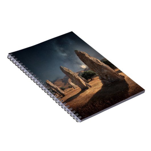 Ancient Monoliths Moonlit Starry Field Notebook ノートブック (右側)