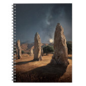 Ancient Monoliths Moonlit Starry Field Notebook ノートブック (正面)