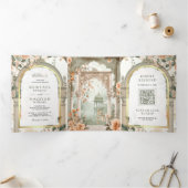 Ancient Mughal Palace All in One Muslim Wedding 三つ折り招待状 (内部)