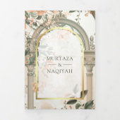 Ancient Mughal Palace All in One Muslim Wedding 三つ折り招待状 (カバー)