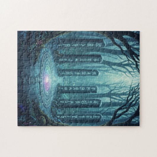 Ancient Mystical Runes Glowing Stone Puzzle - Celt ジグソーパズル (横)