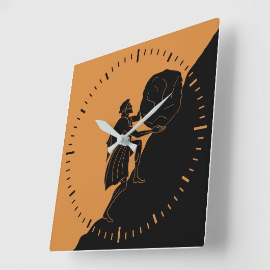 Ancient Mythology Sisyphus Watch スクエア壁時計 (傾斜)