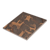 Ancient Newspaper Rock Petroglyphs Native American タイル (側面)