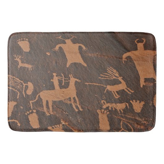 Ancient Newspaper Rock Petroglyphs Native American バスマット (正面)