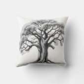 Ancient Oak Tree Charcoal Sketch クッション (裏面)