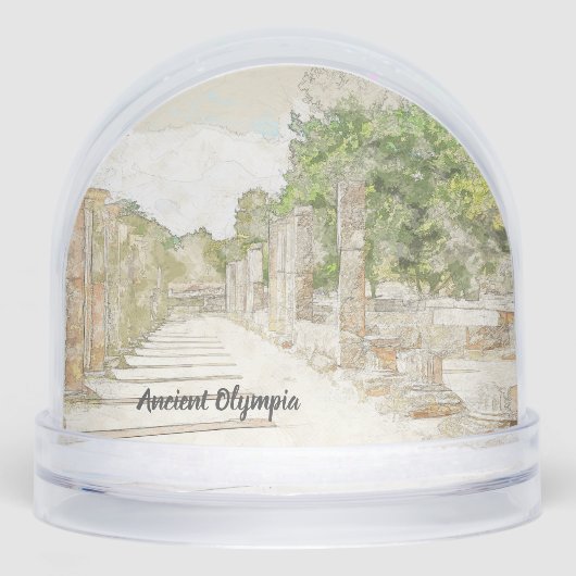 Ancient Olympia Greece Snow Globe – Historic  (正面)