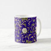 Ancient Oriental Fabric Pattern Mug コーヒーマグカップ (正面右)