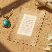 Ancient Papyrus Gold Hieroglyphs Egyptian Wedding 招待状