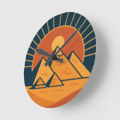  Ancient Pyramids Power Round Wall Clock ラウンド壁時計 (傾斜)