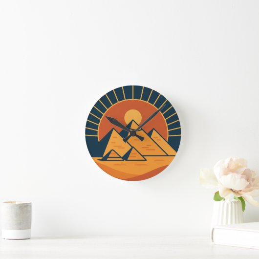 Ancient Pyramids Power Round Wall Clock ラウンド壁時計 (ホーム)