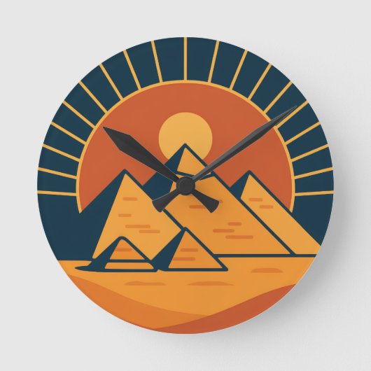 Ancient Pyramids Power Round Wall Clock ラウンド壁時計 (正面)