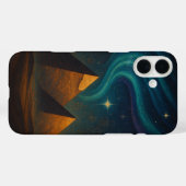 Ancient Pyramids Sacred Night Teal Sky Case-Mate iPhoneケース (裏面 (横))