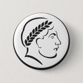 Ancient Roman Laurel Wreath Profile Pin  缶バッジ (正面)