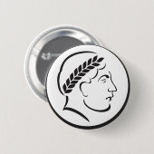 Ancient Roman Laurel Wreath Profile Pin  缶バッジ (正面&裏面)
