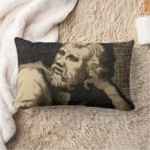 Ancient Roman Mythology Statue Sepia Accent Pillow ランバークッション (ブランケット)