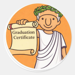 Ancient Rome Graduation Certificate  Ceasar   ラウンドシール