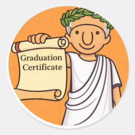 Ancient Rome Graduation Sticker Julius Caesar ラウンドシール