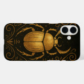  Ancient Scarab Mystique Gold on Black Case-Mate iPhoneケース (裏面 (横))