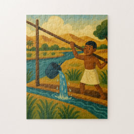 Ancient Shaduf Sacred Puzzle Blue Green ジグソーパズル