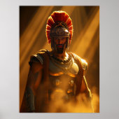 Ancient Spartan Warrior in Golden Sunlight ポスター (正面)