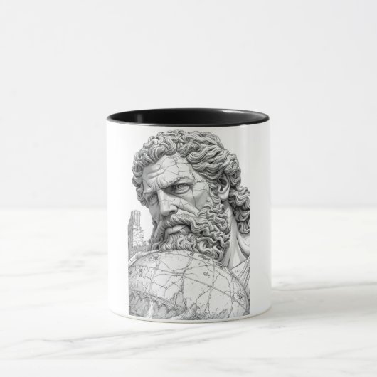 Ancient Stone Atlas Titan Close-up Sculpture Mug マグカップ (中央)
