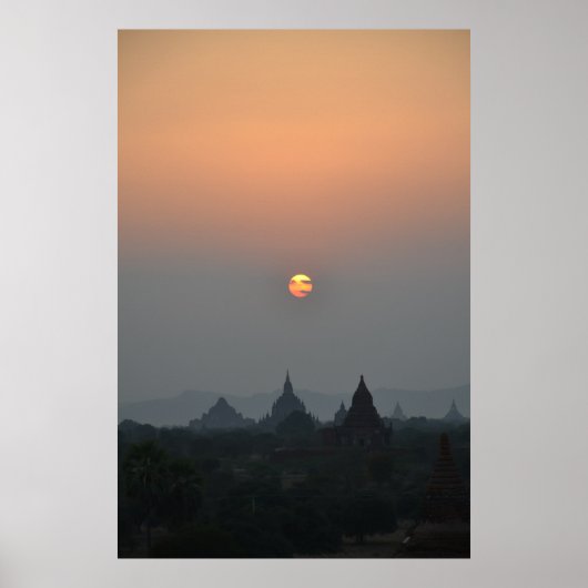 Ancient Temples at Sunset – Bagan, Myanmar ポスター (正面)
