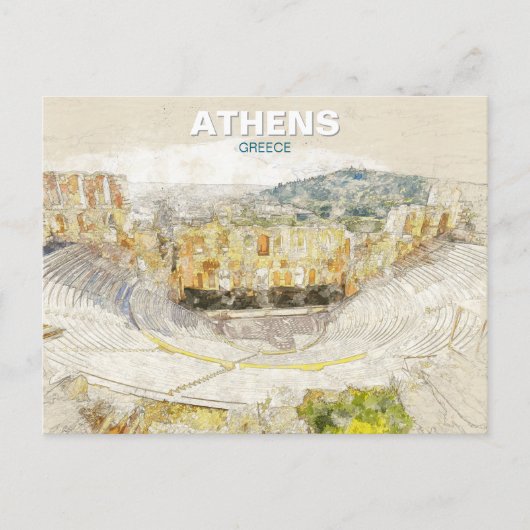 Ancient Theater of Athens Greece ポストカード (正面)