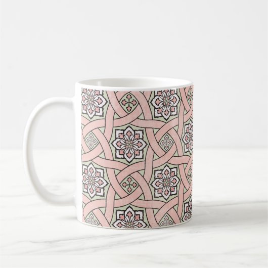 Ancient tile ornamental background, seamless patt コーヒーマグカップ (左)