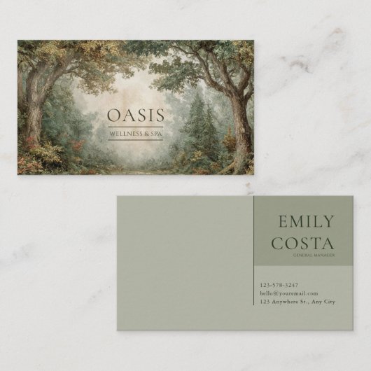 Ancient Tree Forest Archway Rustic Landscape 名刺 (正面/裏面)