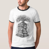 Ancient Tree of Knowledge Ink Graphic T-Shirt Tシャツ (正面)