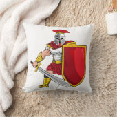 Ancient warrior with sword and shield in helmet an クッション (ブランケット)