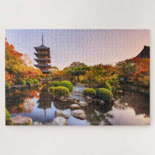 Ancient Wooden Pagoda To-ji Temple Kyoto Japan ジグソーパズル