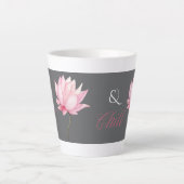 And Chill, Lotus Flower, Relaxation Gift for Her カフェラテマグ (正面)