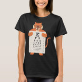 and Cute Tiger with Glasses holding an Eye Chart   Tシャツ (正面)