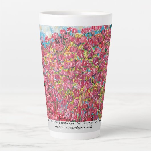 "And He Breathed On Them....Roses" latte mug  カフェラテマグ (正面)