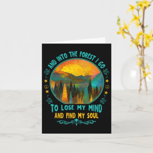 And Into The Forest I Go Hiking Camping Summer Cam カード (黄色い花)