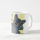 And Scene French Bulldog Night Routine Funny Dog D コーヒーマグカップ (正面右)