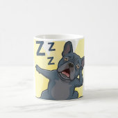 And Scene French Bulldog Night Routine Funny Dog D コーヒーマグカップ (中央)