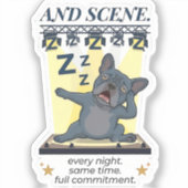 And Scene Funny French Bulldog シール (正面)