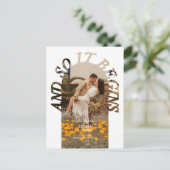 And So It Begins Arch Photo Wedding Save The Date 案内ポストカード (スタンド正面)