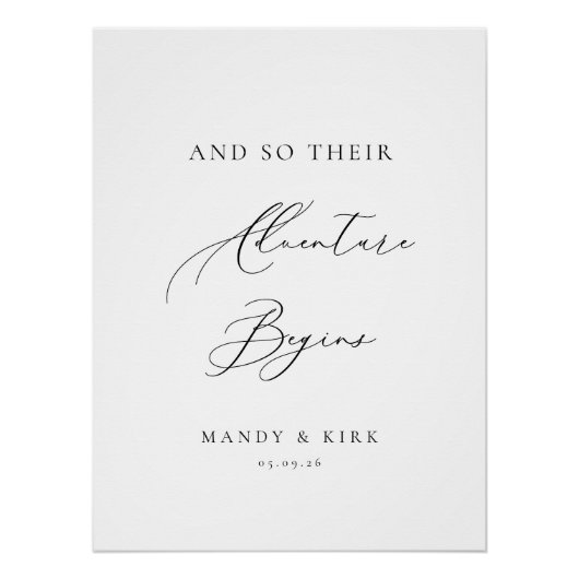 And So Their Adventure Begins Wedding Backdrop ポスター (正面)