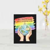 And think to what a wonderful world earth day カード (黄色い花)