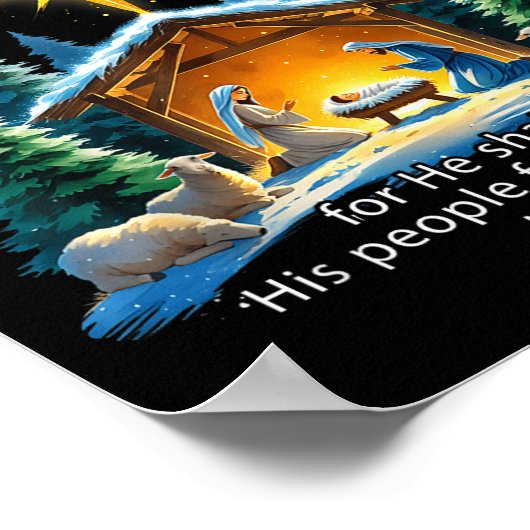 And Thou Shalt Call His Name Jesus Nativity Christ ポスター (角)