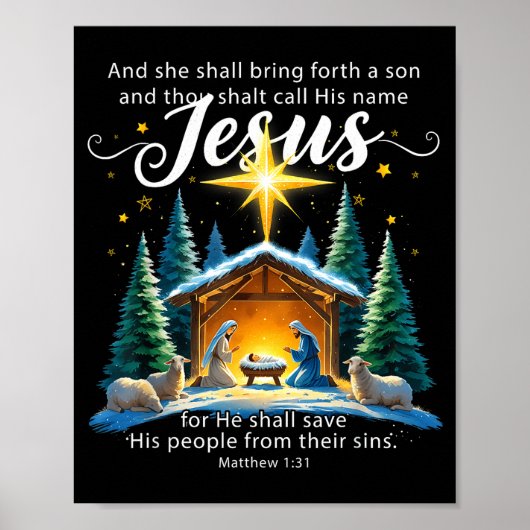 And Thou Shalt Call His Name Jesus Nativity Christ ポスター (正面)