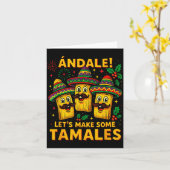 Ándale Let’s Make Some Tamales Mexican Christmas T カード (黄色い花)