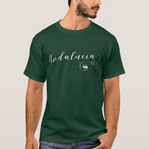Andalucíaのハートの旗、アンダルーシア、スペイン Tシャツ