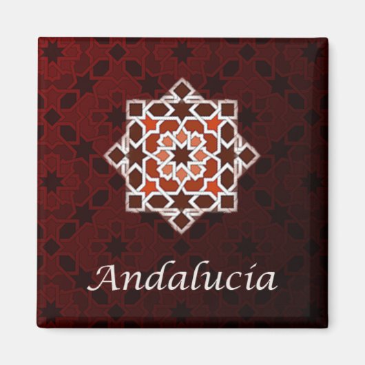 Andalucía en el azulejo de geometría de mosaico マグネット (正面)